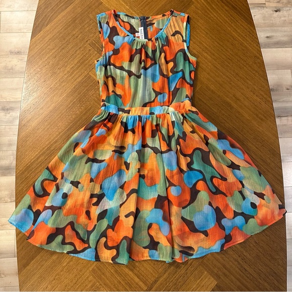 Vintage Modish Kitten Multicolor Dress Abstract Print - Picture 10 of 10